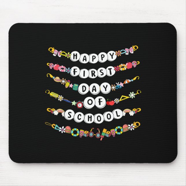 Happy First Day Of School Friendship Bracelets Tea Mouse Pad (Front)