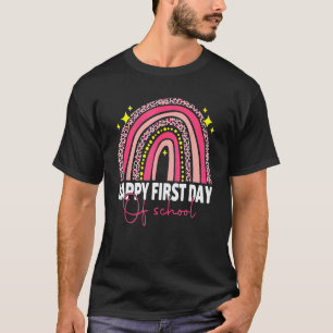Happy First Day Of School Kindergarten Rainbow Gir T-Shirt