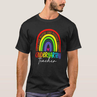Happy First Day Of School Kindergarten Rainbow Tea T-Shirt