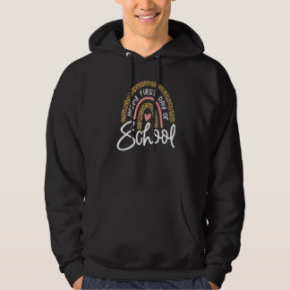 Happy First Day Of School Leopard Rainbow Back To  Hoodie