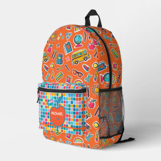 Happy First Day Of School Monogram Personalised Printed Backpack