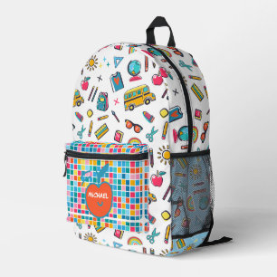 Happy First Day Of School Monogram Personalised Printed Backpack