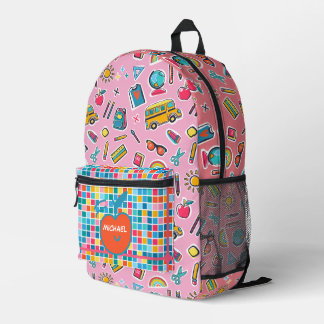 Happy First Day Of School Monogram Personalised Printed Backpack