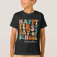 Happy First Day of School Nurse groovy retro back 