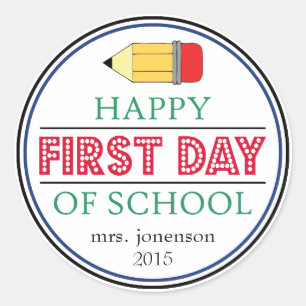Happy First Day Of School Pencil Sticker (Red)