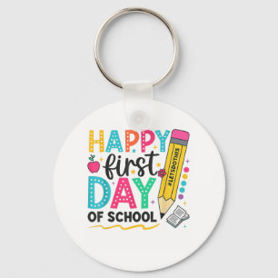 Happy First Day Of School Pencil Teacher Kids Back Key Ring