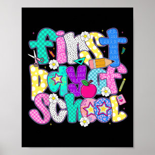 Happy First Day Of School Preppy Teacher Kids Ck T Poster
