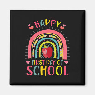 Happy First Day Of School Rainbow Teacher Back To Magnet