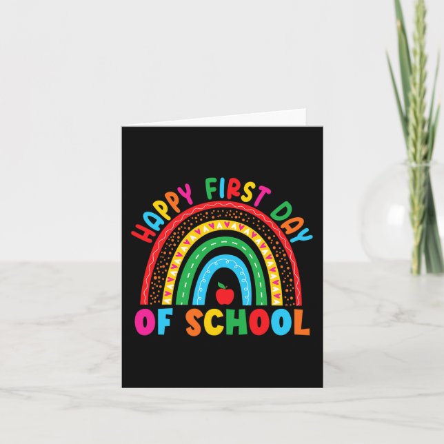Happy First Day of School Teacher Back to School B Card (Front)