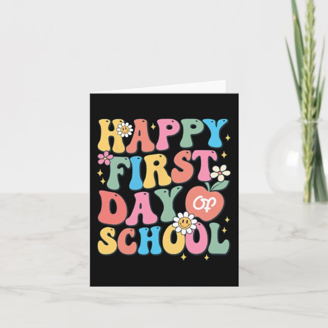 Happy First Day of School Teacher Boys Girls Back  Card (Front)