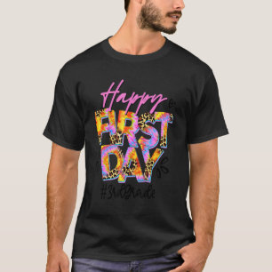 Happy First Day Of School Tie Dye Leopard 3rd Grad T-Shirt
