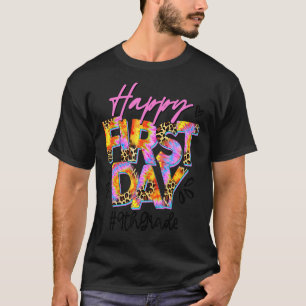 Happy First Day Of School Tie Dye Leopard 9th Grad T-Shirt