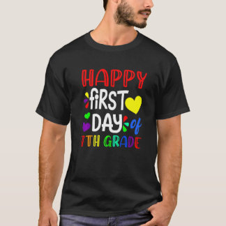 Happy First Day Of Seventh Grade Cute Back To Scho T-Shirt