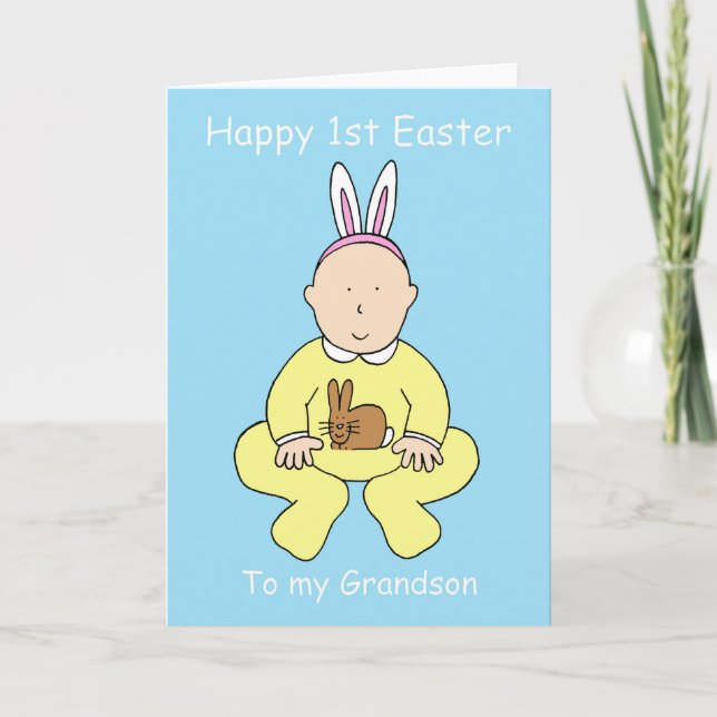 Happy First Easter to My Grandson Holiday Card (Front)