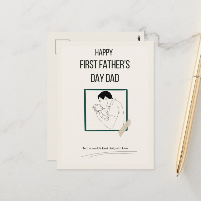 Happy First Father’s Day Card (Front/Back In Situ)
