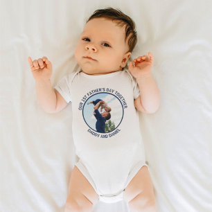 Happy First Father’s Day Custom Photo & Text Baby Bodysuit