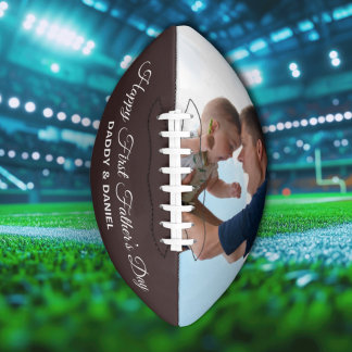Happy First Father’s Day Custom Photo & Text Football