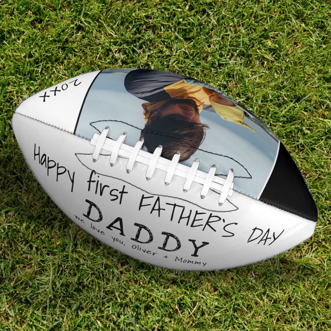 Happy first Father`s Day Daddy Dad Photo Football (Creator Uploaded)