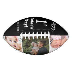 Happy First Father's Day 3 Photo Collage Football