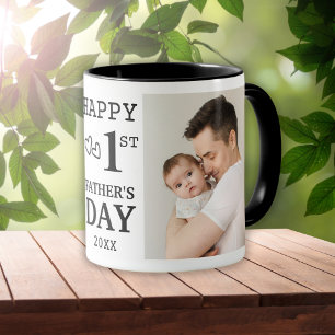 Happy First Father's Day 5 Photo Collage Mug