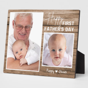 Happy First Father's Day As Poppy 2 Photo Wood Plaque