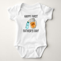 Happy First Father's Day Baby Bottle Beer Mug Name