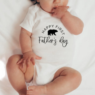Happy First Fathers Day Bear - Baby Baby Bodysuit