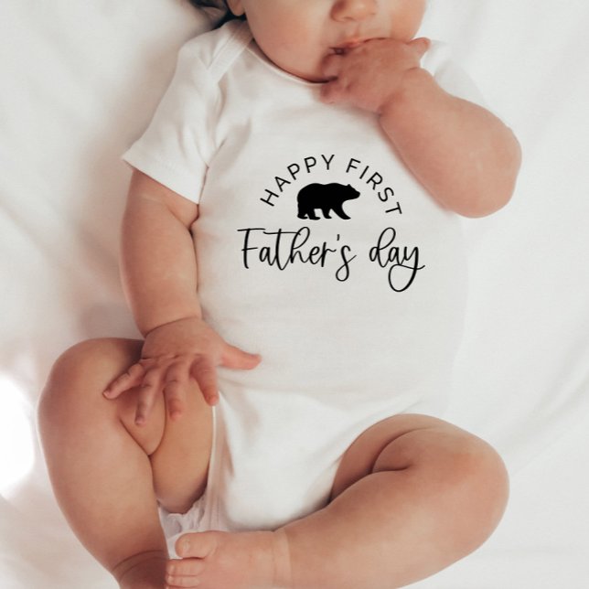 Happy First Fathers Day Bear - Baby Baby Bodysuit (Creator Uploaded)