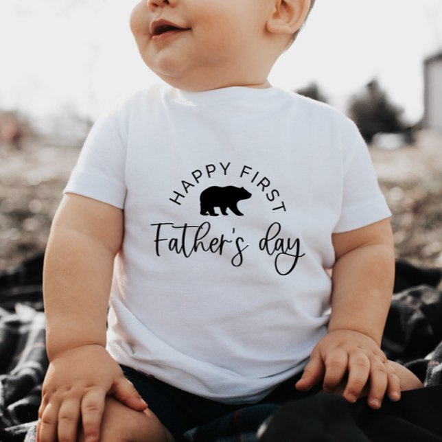 Happy First Fathers Day Bear - Baby T-Shirt (Creator Uploaded)