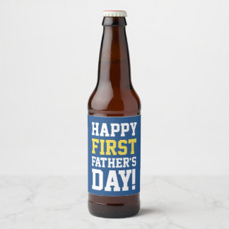 Happy First Father's Day Beer Label Gift for Dad