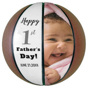Happy First Father's Day Custom Photo Basketball