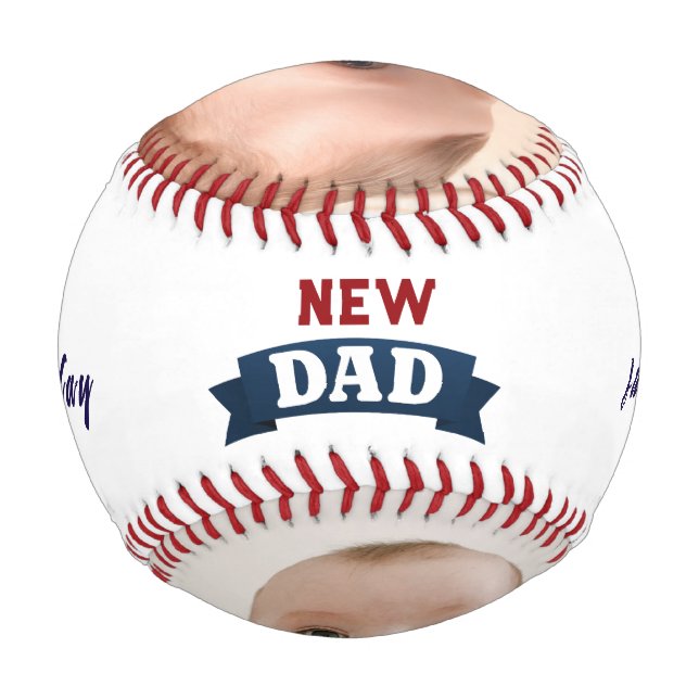 Happy first fathers day custom photo collage baseball (Back)