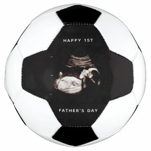 Happy First Father's Day Dad Baby Sonogram Photo Soccer Ball