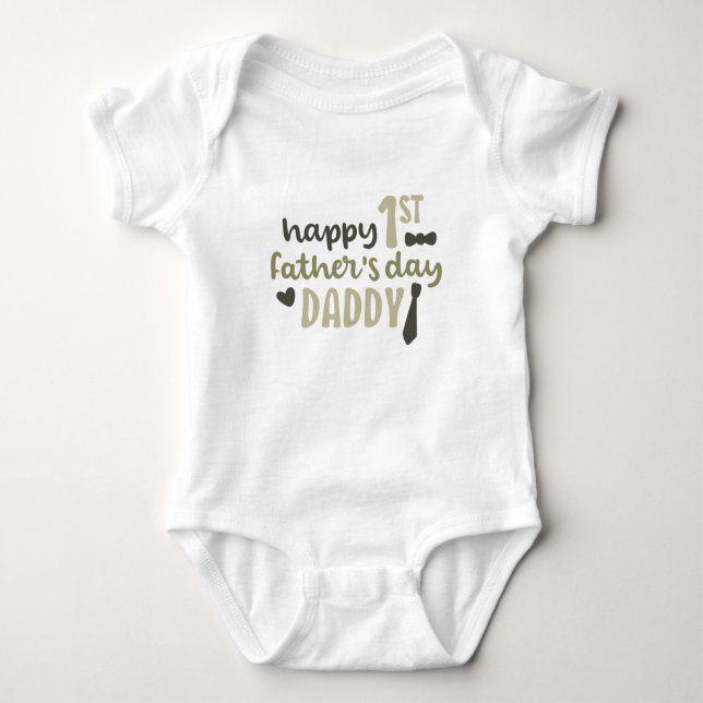 Happy First Father's Day Daddy Baby Bodysuit (Front)