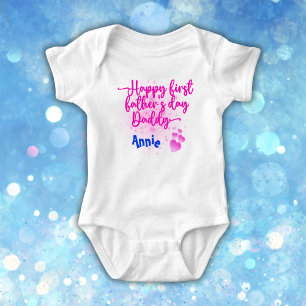 Happy First Father's Day Daddy   Baby Bodysuit