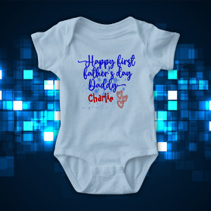 Happy First Father's Day Daddy   Baby Bodysuit