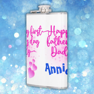 Happy First Father's Day Daddy Hip Flask