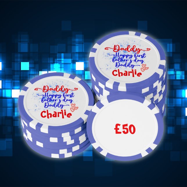 Happy First Father's Day Daddy | Poker Chips (Creator Uploaded)