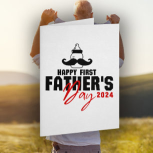 Happy First Father's Day First Time New Dad Funny Holiday Card