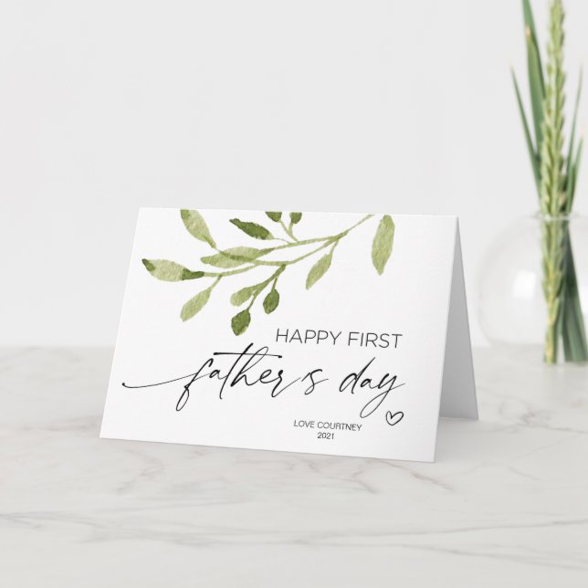 Happy First Fathers Day Gifts to Husband from Baby Card (Front)