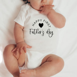 Happy First Fathers Day Heart - Baby Baby Bodysuit