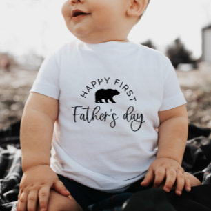 Happy First Fathers Day Heart - Baby T-Shirt