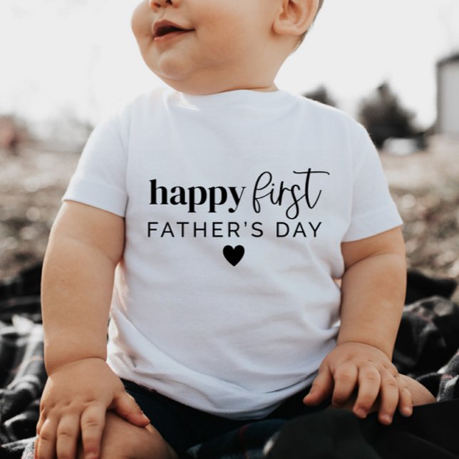 Happy First Fathers Day Heart - Baby T-Shirt (Creator Uploaded)