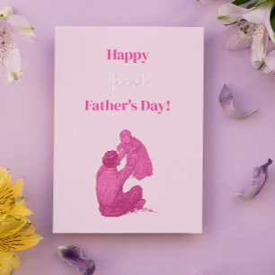 Happy first Father's Day - It's a girl! Vintage Foil Greeting Card