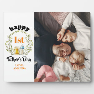 Happy first Father's Day orange Photo Plaque