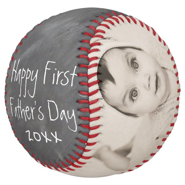 Happy First Fathers Day Personalised One of a Kind Softball (Angled)