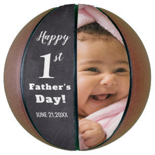 Happy First Father's Day Personalised Photo Basketball