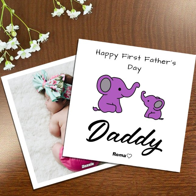 Happy First Father's Day – Personalised Photo Card (Creator Uploaded)