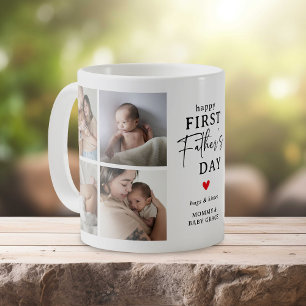 Happy First Father's Day' Photo Collage Keepsake Coffee Mug