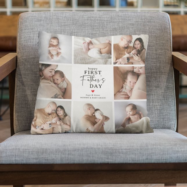 Happy First Father's Day' Photo Collage Keepsake Cushion (Creator Uploaded)
